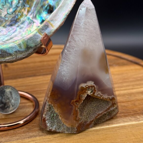 Purple Agate Chalcedony Geode Diamond Crystal Power Point Tower - Picture 3 of 6